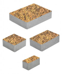 Тротуарная плитка МЮНХЕН (Б.2.Фсм.6) Листопад гладкий Саванна, КОМПЛЕКТ ИЗ 4 ВИДОВ ПЛИТ