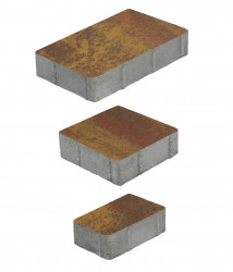 Тротуарная плитка СТАРЫЙ ГОРОД (А.1.ФСМ.4) Листопад гладкий Осень, КОМПЛЕКТ ИЗ 3 ВИДОВ ПЛИТ