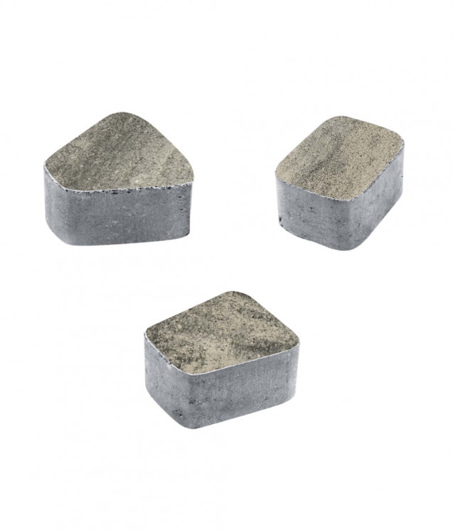 Тротуарная плитка КЛАССИКО (Б.2.КО.6) Листопад гладкий Антрацит, КОМПЛЕКТ ИЗ 3 ВИДОВ ПЛИТ