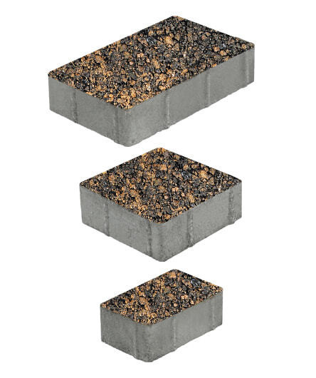 Тротуарная плитка СТАРЫЙ ГОРОД (Б.1.ФСМ.8) Листопад гранит Мустанг, КОМПЛЕКТ ИЗ 3 ВИДОВ ПЛИТ