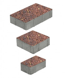 Тротуарная плитка СТАРЫЙ ГОРОД (Б.1.ФСМ.8) Листопад гранит Осень, КОМПЛЕКТ ИЗ 3 ВИДОВ ПЛИТ