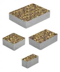 Тротуарная плитка МЮНХЕН (Б.2.Фсм.6) Листопад гладкий Янтарь, КОМПЛЕКТ ИЗ 4 ВИДОВ ПЛИТ