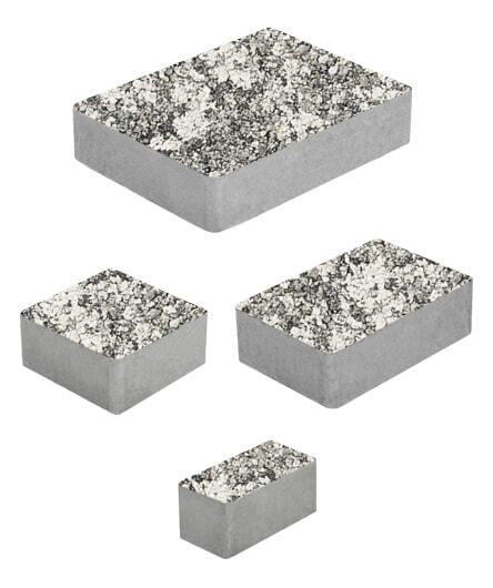 Тротуарная плитка МЮНХЕН (Б.2.Фсм.6) Листопад гранит Антрацит, КОМПЛЕКТ ИЗ 4 ВИДОВ ПЛИТ