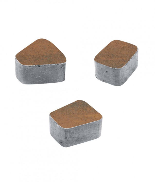 Тротуарная плитка КЛАССИКО (Б.2.КО.6) Листопад гладкий Мустанг, КОМПЛЕКТ ИЗ 3 ВИДОВ ПЛИТ