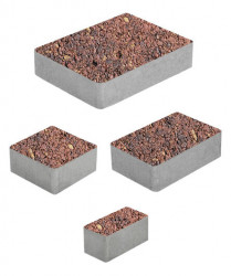 Тротуарная плитка МЮНХЕН (Б.2.Фсм.6) Листопад гранит Осень, КОМПЛЕКТ ИЗ 4 ВИДОВ ПЛИТ