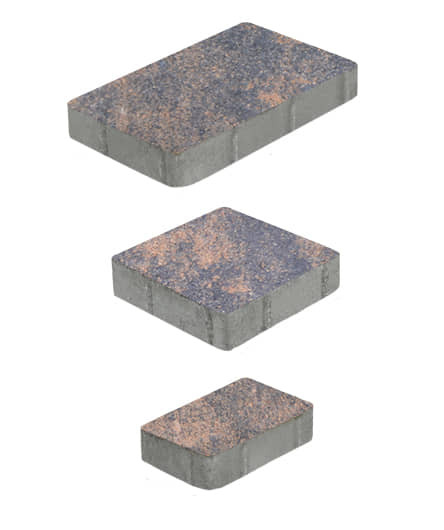 Тротуарная плитка СТАРЫЙ ГОРОД (А.1.ФСМ.4) Листопад гранит Мустанг, КОМПЛЕКТ ИЗ 3 ВИДОВ ПЛИТ