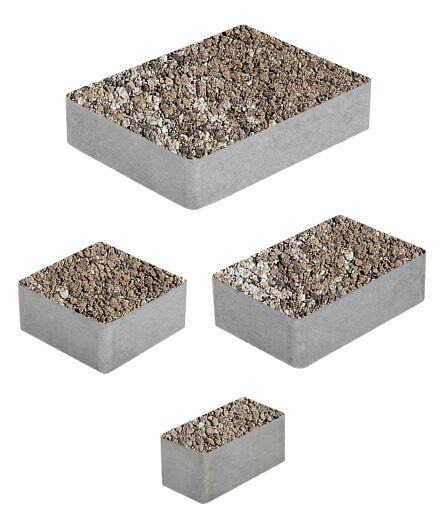 Тротуарная плитка МЮНХЕН (Б.2.Фсм.6) Листопад гранит Хаски, КОМПЛЕКТ ИЗ 4 ВИДОВ ПЛИТ