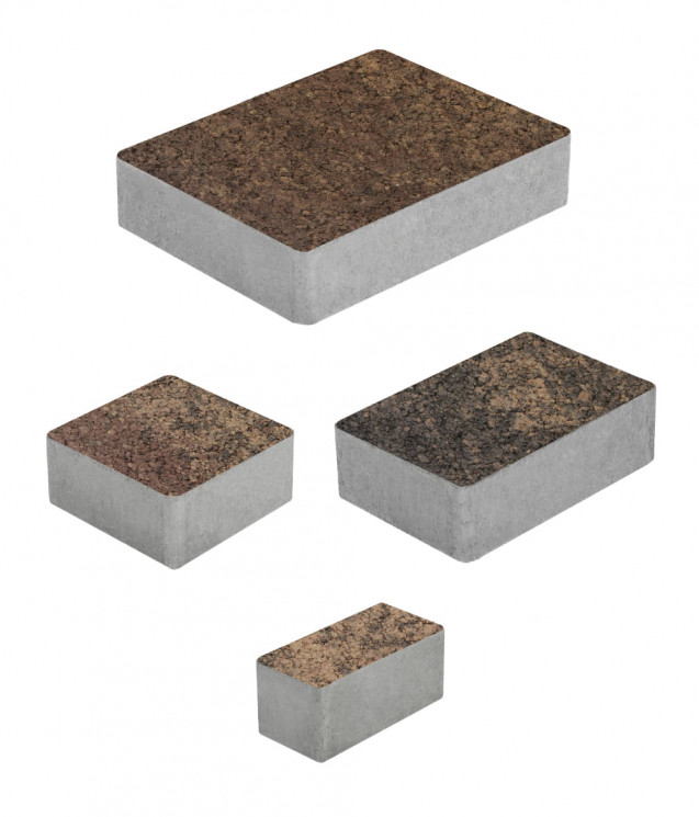 Тротуарная плитка МЮНХЕН (Б.2.Фсм.6) Листопад гранит Шелковица, КОМПЛЕКТ ИЗ 4 ВИДОВ ПЛИТ