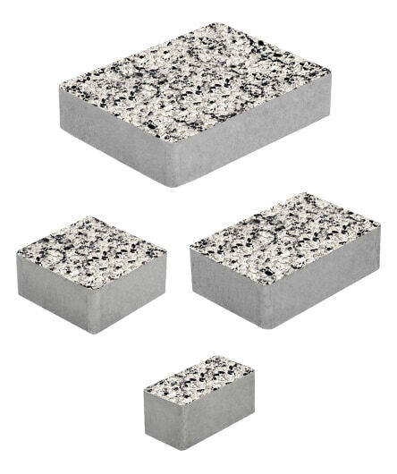 Тротуарная плитка МЮНХЕН (Б.2.Фсм.6) Стоунмикс Белый с чёрным, КОМПЛЕКТ ИЗ 4 ВИДОВ ПЛИТ
