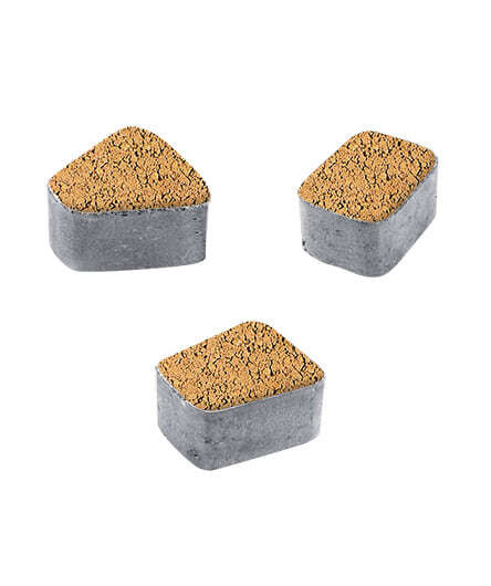 Тротуарная плитка КЛАССИКО (Б.2.КО.6) Листопад гранит Сахара, КОМПЛЕКТ ИЗ 3 ВИДОВ ПЛИТ