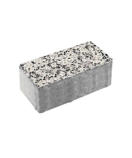 Тротуарная плитка ПРЯМОУГОЛЬНИК (В.2.П.10) Стоунмикс Белый с чёрным