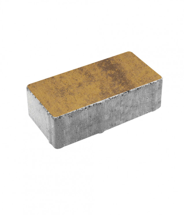 Тротуарная плитка ПРЯМОУГОЛЬНИК (Б.2.П.6) Листопад гладкий Янтарь