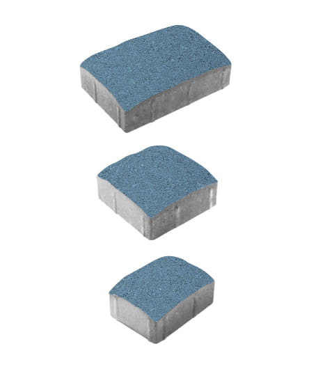 Тротуарная плитка УРИКО (А.1.УР.4) Стандарт (гладкий) Синий, КОМПЛЕКТ ИЗ 3 ВИДОВ ПЛИТ