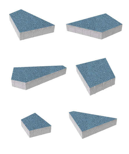 Тротуарная плитка ОРИГАМИ (Б.4.ФСМ.8) Гранит Синий, КОМПЛЕКТ ИЗ 6 ВИДОВ ПЛИТ