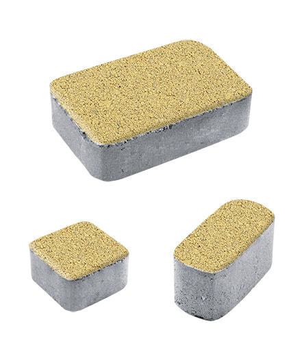 Тротуарная плитка КЛАССИКО (Б.1.КО.6) Гранит Желтый, КОМПЛЕКТ ИЗ 3 ВИДОВ ПЛИТ