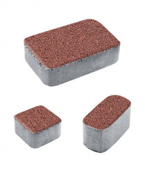 Тротуарная плитка КЛАССИКО (Б.1.КО.6) Гранит Красный, КОМПЛЕКТ ИЗ 3 ВИДОВ ПЛИТ