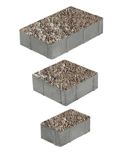 Тротуарная плитка СТАРЫЙ ГОРОД (Б.1.ФСМ.6) Листопад гладкий Хаски, КОМПЛЕКТ ИЗ 3 ВИДОВ ПЛИТ