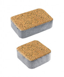 Тротуарная плитка КЛАССИКО (А.1.КО.4) Листопад гладкий Сахара, КОМПЛЕКТ ИЗ 2 ВИДОВ ПЛИТ