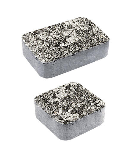 Тротуарная плитка КЛАССИКО (А.1.КО.4) Листопад гранит Антрацит, КОМПЛЕКТ ИЗ 2 ВИДОВ ПЛИТ