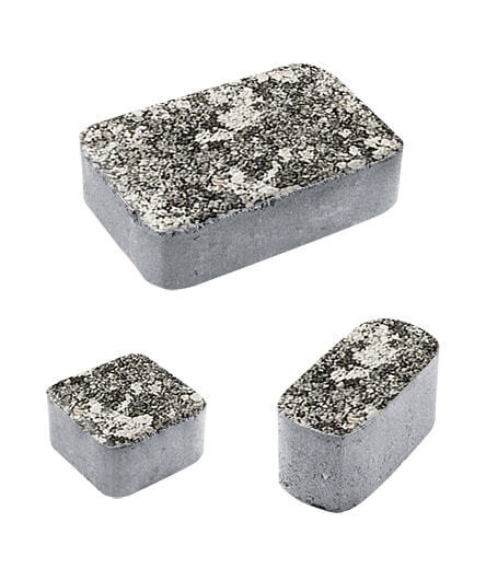 Тротуарная плитка КЛАССИКО (Б.1.КО.6) Листопад гранит Антрацит, КОМПЛЕКТ ИЗ 3 ВИДОВ ПЛИТ