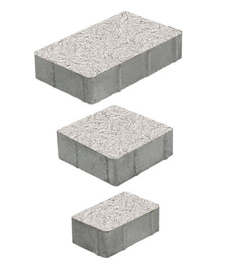 Тротуарная плитка СТАРЫЙ ГОРОД (Б.1.ФСМ.6) Стоунмикс Белый, КОМПЛЕКТ ИЗ 3 ВИДОВ ПЛИТ