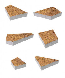 Тротуарная плитка ОРИГАМИ (Б.4.ФСМ.8) Листопад гранит Осень, КОМПЛЕКТ ИЗ 6 ВИДОВ ПЛИТ