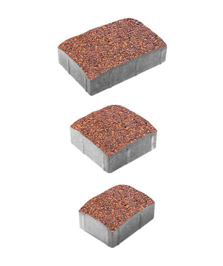 Тротуарная плитка УРИКО (А.1.УР.4) Листопад гранит Барселона, КОМПЛЕКТ ИЗ 3 ВИДОВ ПЛИТ