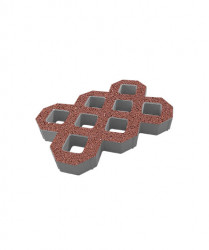 Тротуарная плитка ГАЗОННАЯ РЕШЕТКА (Б.1.ГР.8) Гранит Красный
