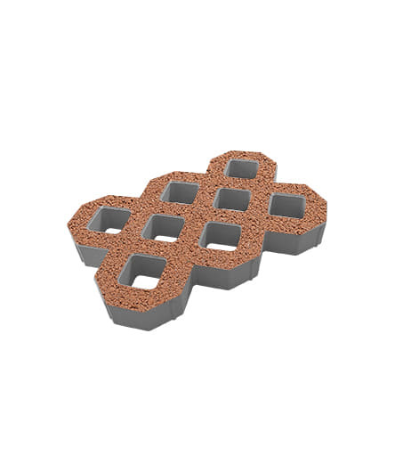 Тротуарная плитка ГАЗОННАЯ РЕШЕТКА (Б.1.ГР.8) Гранит Оранжевый