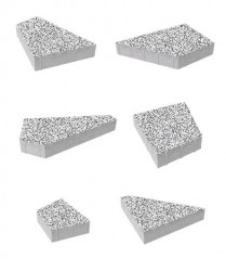 Тротуарная плитка ОРИГАМИ (Б.4.ФСМ.8) Стоунмикс Белый с чёрным, КОМПЛЕКТ ИЗ 6 ВИДОВ ПЛИТ