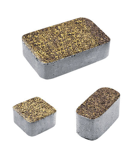 Тротуарная плитка КЛАССИКО (Б.1.КО.6) Листопад гранит Янтарь, КОМПЛЕКТ ИЗ 3 ВИДОВ ПЛИТ