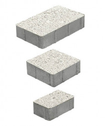Тротуарная плитка СТАРЫЙ ГОРОД (Б.1.ФСМ.8) Гранит Белый, КОМПЛЕКТ ИЗ 3 ВИДОВ ПЛИТ