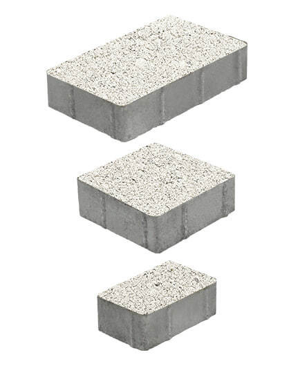 Тротуарная плитка СТАРЫЙ ГОРОД (Б.1.ФСМ.8) Гранит Белый, КОМПЛЕКТ ИЗ 3 ВИДОВ ПЛИТ