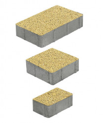 Тротуарная плитка СТАРЫЙ ГОРОД (Б.1.ФСМ.8) Гранит Желтый, КОМПЛЕКТ ИЗ 3 ВИДОВ ПЛИТ