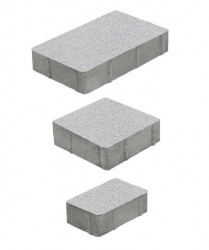 Тротуарная плитка СТАРЫЙ ГОРОД (А.1.ФСМ.4) Стандарт Белый, КОМПЛЕКТ ИЗ 3 ВИДОВ ПЛИТ