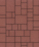 Тротуарная плитка МЮНХЕН (Б.2.Фсм.6) Стандарт Красный, КОМПЛЕКТ ИЗ 4 ВИДОВ ПЛИТ