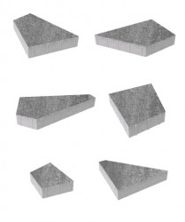 Тротуарная плитка ОРИГАМИ (Б.4.ФСМ.8) Искусственный камень Шунгит, КОМПЛЕКТ ИЗ 6 ВИДОВ ПЛИТ