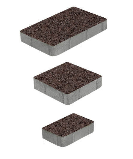 Тротуарная плитка СТАРЫЙ ГОРОД (А.1.ФСМ.4) Гранит Коричневый, КОМПЛЕКТ ИЗ 3 ВИДОВ ПЛИТ